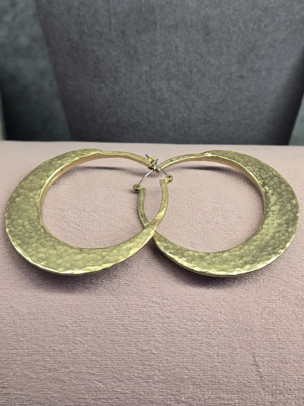 Gold Hammered Hoop Earrings